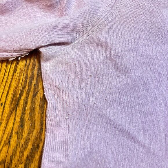 Halogen 100% Cashmere Sweater Women's M Lavender Purple Crew Neck Pullover - Picture 7 of 15